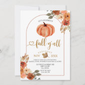 Feiern wir Herbst Y'all Boho Arch Harvest Party Einladung (Vorderseite)