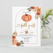 Feiern wir Herbst Y'all Boho Arch Harvest Party Einladung (Stehend Vorderseite)