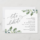 Feiern wir, Hochzeit Probe Dinner Dancing Einladung (Vorderseite)