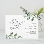 Feiern wir, Hochzeit Probe Dinner Dancing Einladung (Stehend Vorderseite)