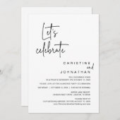 Feiern wir, Hochzeitsfeier, Abendessen am Abend Einladung (Vorne/Hinten)