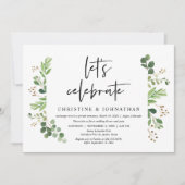 Feiern wir, Hochzeitsfeier, Abendessen am Abend Einladung (Vorderseite)