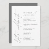 Feiern wir, Hochzeitsfeier, Abendessen am Abend Einladung (Vorne/Hinten)