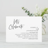 Feiern wir, Hochzeitsfeiern, Elopement Party Einladung (Stehend Vorderseite)