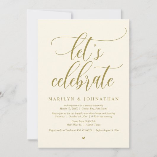 Feiern wir Hochzeitstag Abendessen Tanz Einladung (Vorderseite)