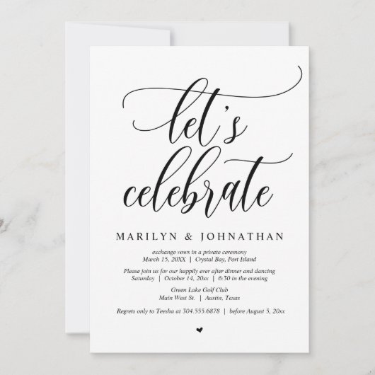 Feiern wir Hochzeitstag Abendessen Tanz Einladung (Vorderseite)