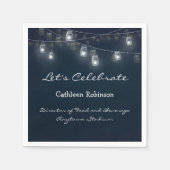 Feiern wir Honoree und Title Cafe Lights Serviette (Vorderseite)