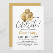 Feiern wir Imitate Gold 30. Geburtstag Party Einladung (Vorne/Hinten)