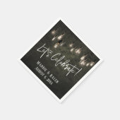 Feiern wir Industriesteine mit Edison Lights Serviette (Ecke)