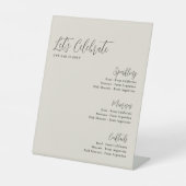 Feiern wir Ivory Brautparty Bar Sockelschild (Vorderseite)