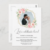 Feiern wir Liebe Eloped Wedding Reception Postkarte (Vorne/Hinten)