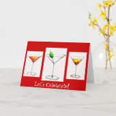 Feiern wir! Martini Cosmo Cocktail Drinks Karte (Gelbe Blume)