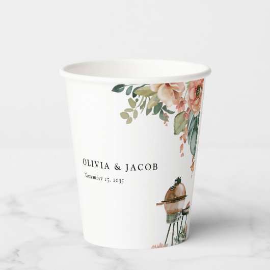 Feiern wir mit GRILLEN Couples Shower Pappbecher (Rückseite)