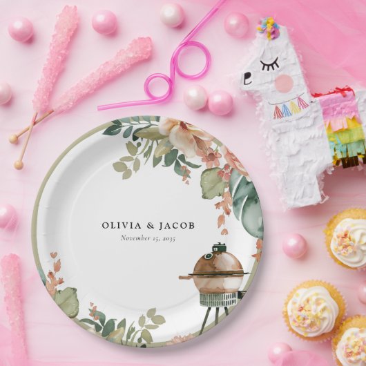 Feiern wir mit GRILLEN Couples Shower Pappteller (Party)