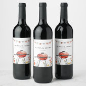 Feiern wir mit GRILLEN Couples Shower Weinetikett (Flaschen)