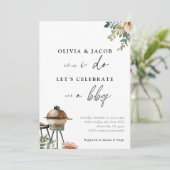 Feiern wir mit GRILLEN Paares Einladung (Stehend Vorderseite)