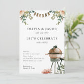 Feiern wir mit GRILLEN Paares Einladung (Stehend Vorderseite)