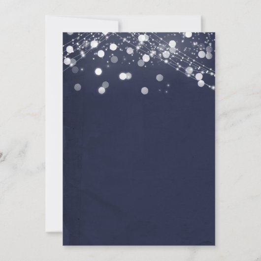 Feiern wir Navy Light Strings Multipurpose Einladung (Rückseite)