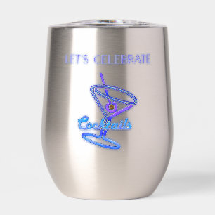 Feiern wir Neon Sign Look Cocktail Glass