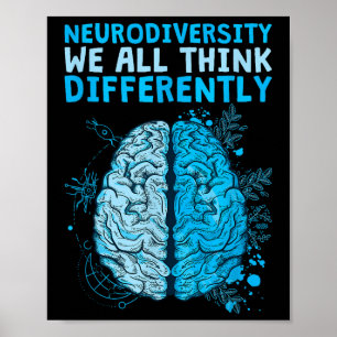 Feiern wir Neurovielfalt, die wir alle anders denk Poster