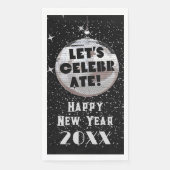 Feiern wir NYE Disco Ball Black Serviette (Vorderseite)