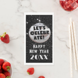 Feiern wir NYE Disco Ball Black Serviette