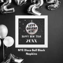 Feiern wir NYE Disco Ball Black