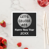 Feiern wir NYE Disco Ball Silver Serviette (Beispiel)