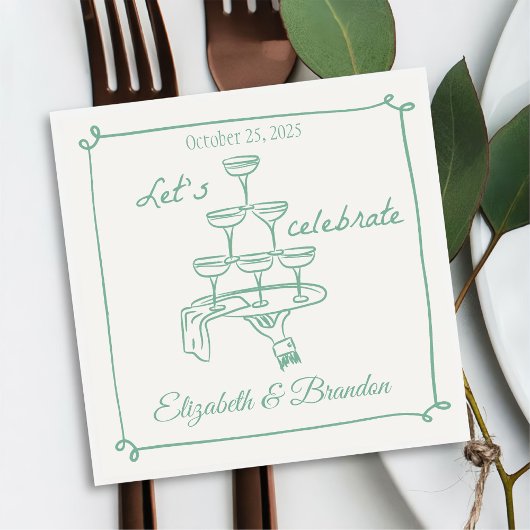Feiern wir Personalisierte Hochzeiten von Napkins Serviette