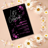 Feiern wir Pink Bokeh Gradient Black Birthday Einladung