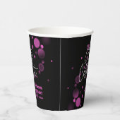 Feiern wir Pink Bokeh Gradient Black Birthday Pappbecher (Rechts)