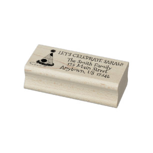 Feiern wir Polka Dot Geburtstagsadresse Gummistempel