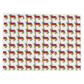 Feiern wir! Rainbow Donkey Birthday Piñata Große Geschenktüte (Rückseite)