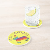 Feiern wir Rainbow Fiesta Donkey Pinata Party Untersetzer (Seite)