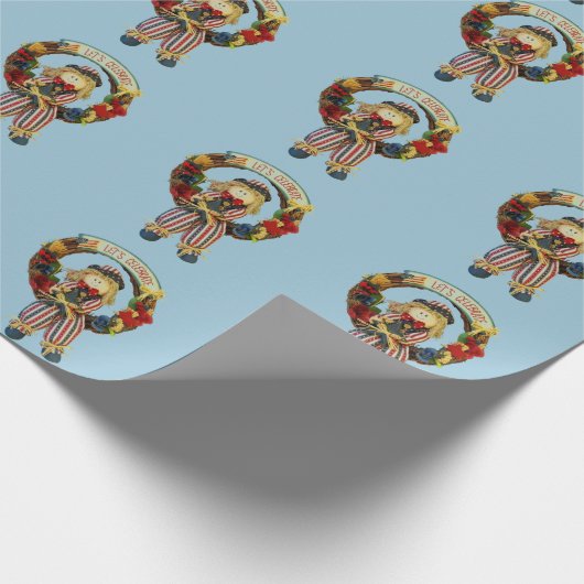 Feiern wir Red White und Blue Geschenkpapier (Ecke)