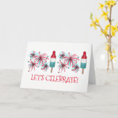 Feiern wir Rocket Pop Popsicle USA Fireworks Karte (Gelbe Blume)