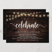 Feiern wir, rustikale Hochzeitfeier Einladung (Vorne/Hinten)