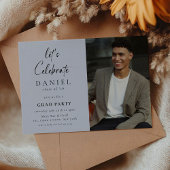 Feiern wir! Script Foto Grad Partys Blue Einladung