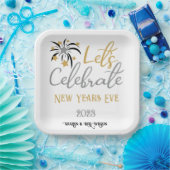 Feiern wir Silvester-Schwarzgoldsilber Pappteller (Party)