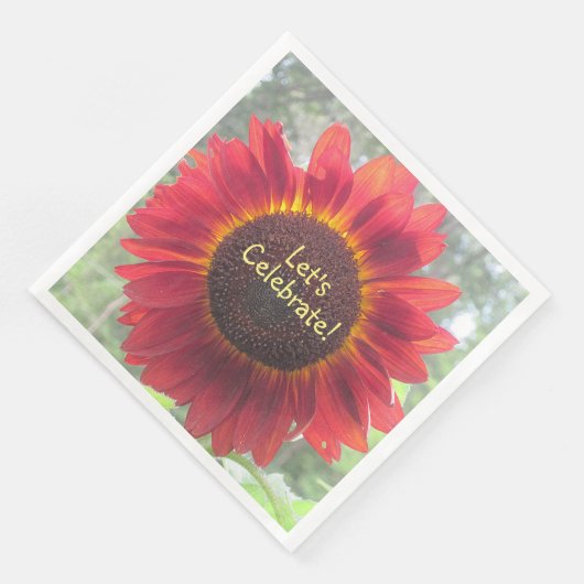 Feiern wir Sonnenblumen Serviette (Ecke)