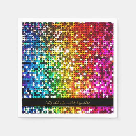 Feiern wir Sparkling Sequins Serviette (Vorderseite)