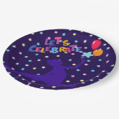 Feiern wir Stars und Ballons Pappteller (Schrägansicht)