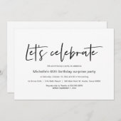 Feiern wir, Überraschung Geburtstagsparty Einladung (Vorne/Hinten)