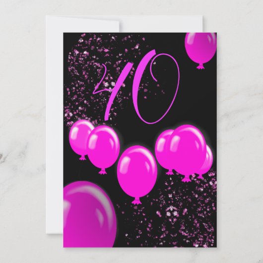 Feiern wir! Vierzig und fabelhaftes Party Einladung (Rückseite)