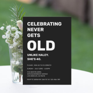 Feiern wird nie alt Lustiger 40. Geburtstag Einladung