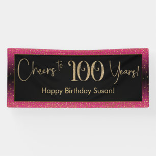 Feiern zu 100 Jahren Geburtstag, Tief rosa Gold Sc Banner