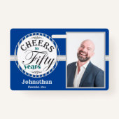 Feiern zu 50 Jahre Party Ein Foto Blau Ausweis (Vorderseite)