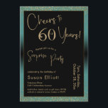 Feiern zu 60 Jahren Überraschung Geburtstagsparty, Einladung<br><div class="desc">Mit zwei markanten Schriftart habe ich Grafiken für Ihre Ankündigung erstellt und sie mit einem Imitat-Metallic-Goldeffekt für ein festliches Ambiente verziert. Obwohl jedes Teil auf den Anzug Ihrer Bedürfnisse verschoben werden kann, lautet der Header "Cheers to 60 Years!" und "Überraschendes Party". ("Überraschung" kann entfernt werden, wenn Ihr Party nicht vorhanden...</div>