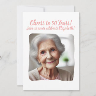 Feiern zu 90 Jahren 90. Geburtstagsparty Foto I hi Einladung