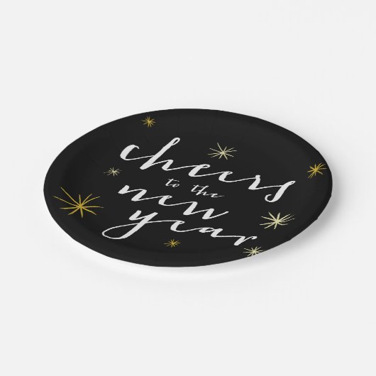 Feiern zu den neuen Sternexplosionen Feuerwerke Mo Pappteller (Schrägansicht)